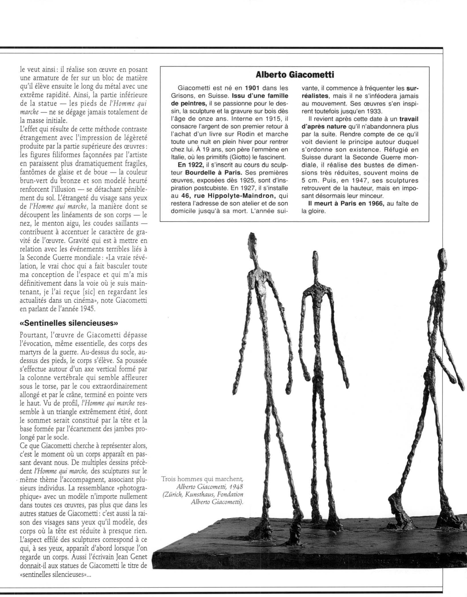 Prévisualisation du document L'HOMME QUI MARCHE d'Alberto Giacometti