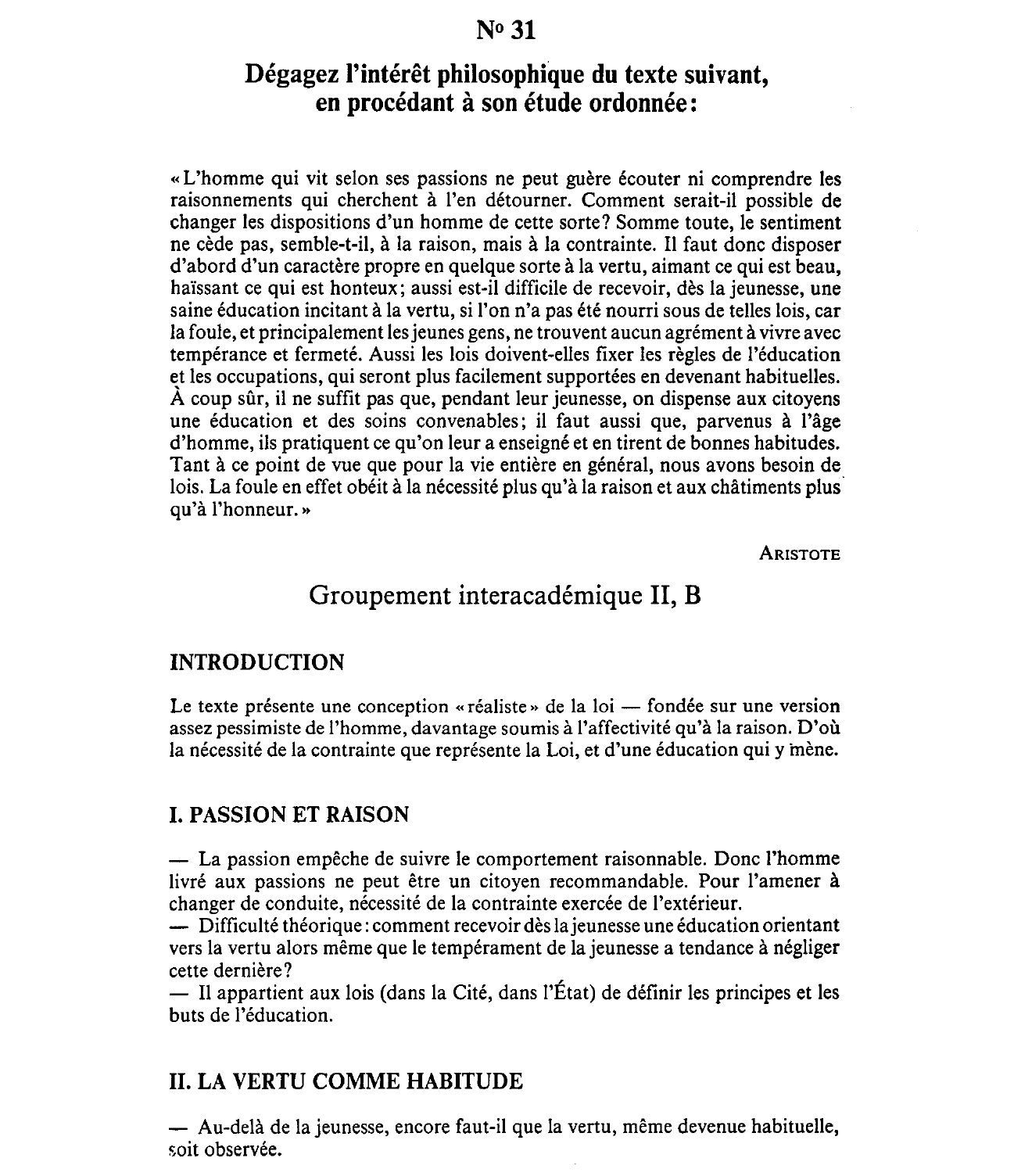 Prévisualisation du document L'homme qui vit selon ses passions... ARISTOTE