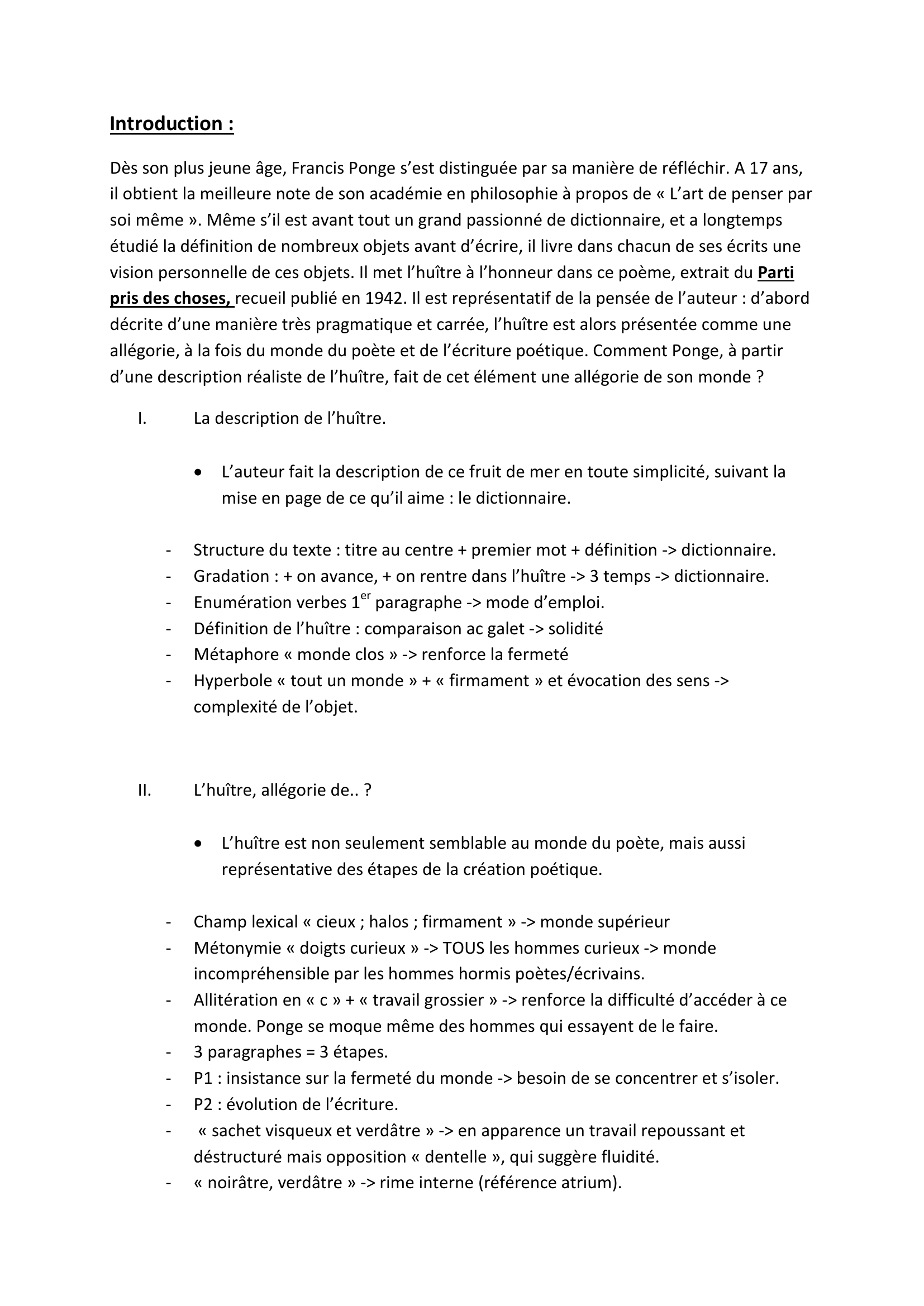 Prévisualisation du document « L'huître », Francis Ponge