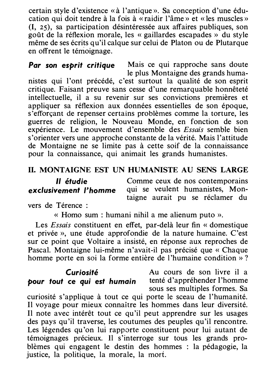 Prévisualisation du document L'humanisme de Montaigne