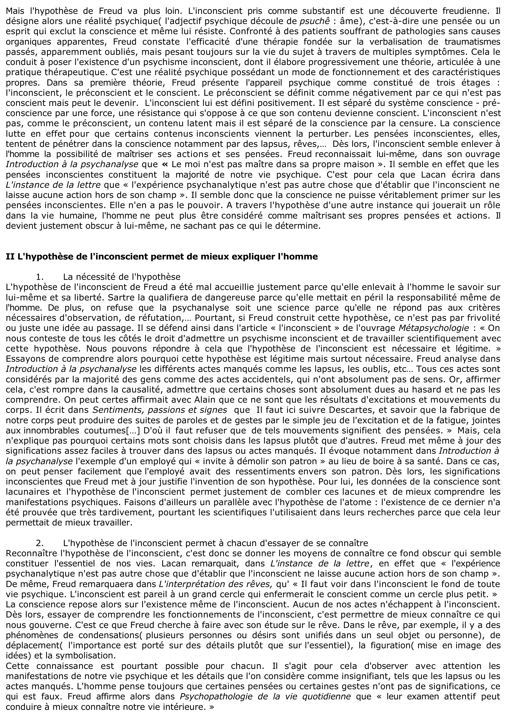 Prévisualisation du document L'hypothèse de l'inconscient nous rend-telle transparent à nous-même 	?