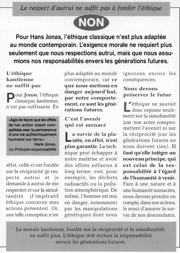 Prévisualisation du document �-----li

�-

Le respect d'autrui ne suffit pas à fonder l 'éthiqu

•U•HI

Pour Hans Jonas, l 'éthique classique n'est...