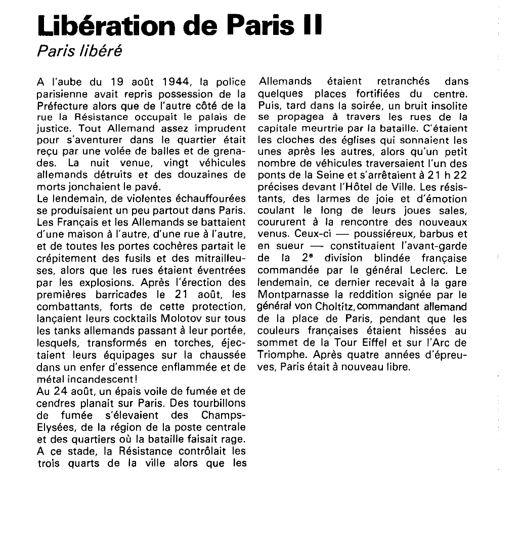 Prévisualisation du document Libération de Paris (seconde guerre mondiale).