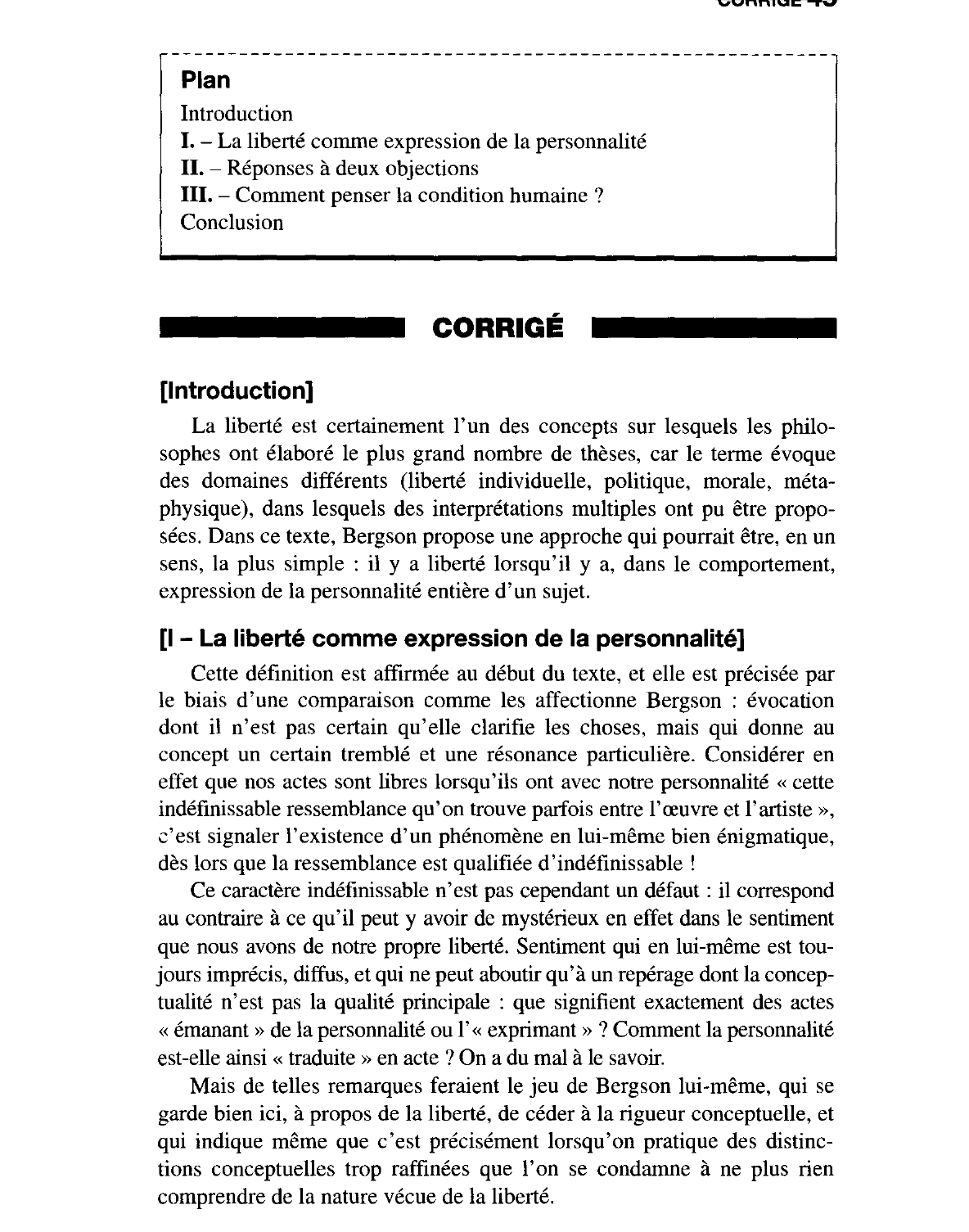 Prévisualisation du document Liberté & Caractère (Bergson)