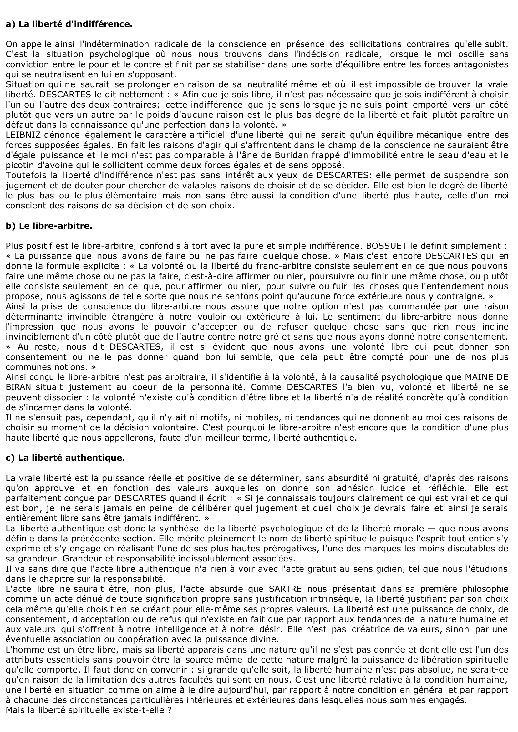 Prévisualisation du document Liberté d'indifférence, libre-arbitre et liberté rationnelle	?