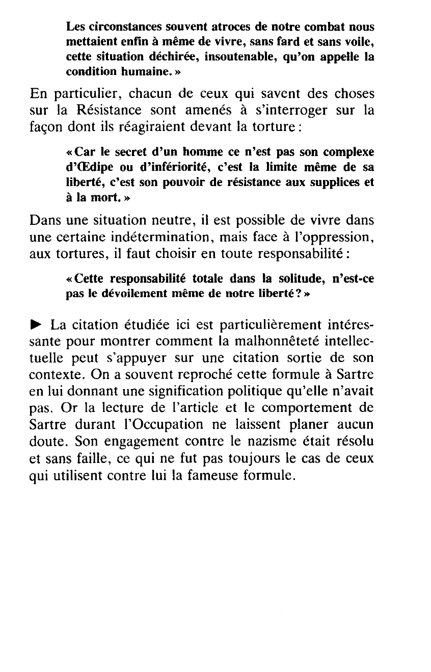 Prévisualisation du document Liberté et Occupation (Sartre)