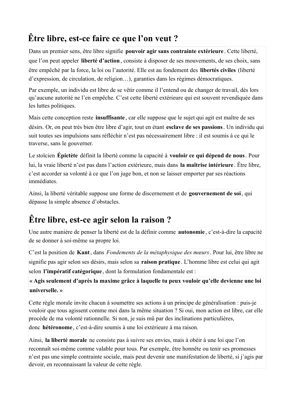 Prévisualisation du document Liberté : Être libre, est-ce faire ce que l’on veut ?
