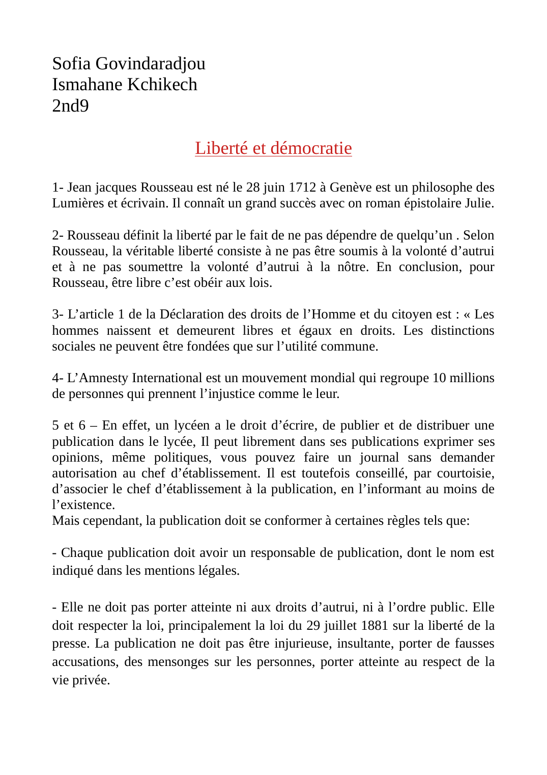 Prévisualisation du document Libertés et démocratie