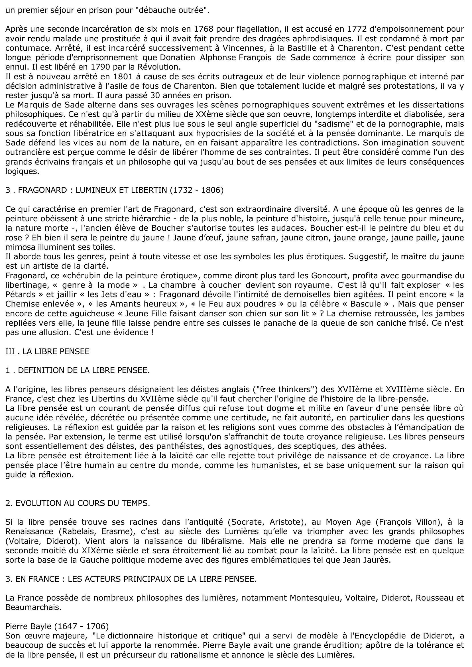 Prévisualisation du document Libertinage Au (16) XVIeme Siècle