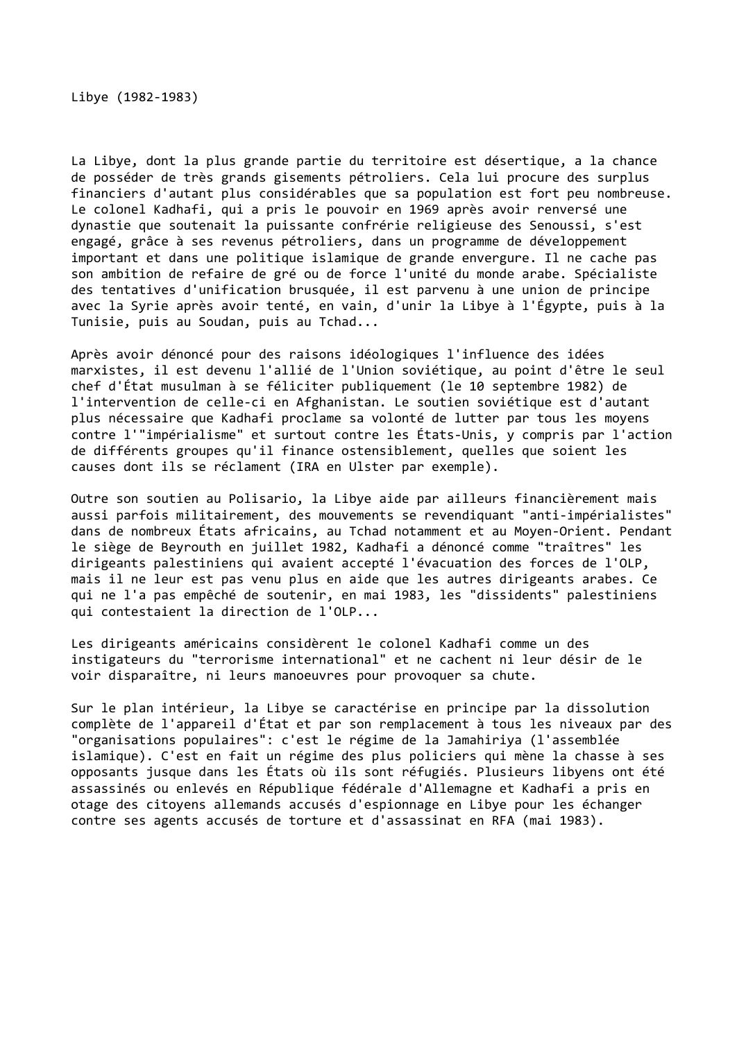 Prévisualisation du document Libye (1982-1983)