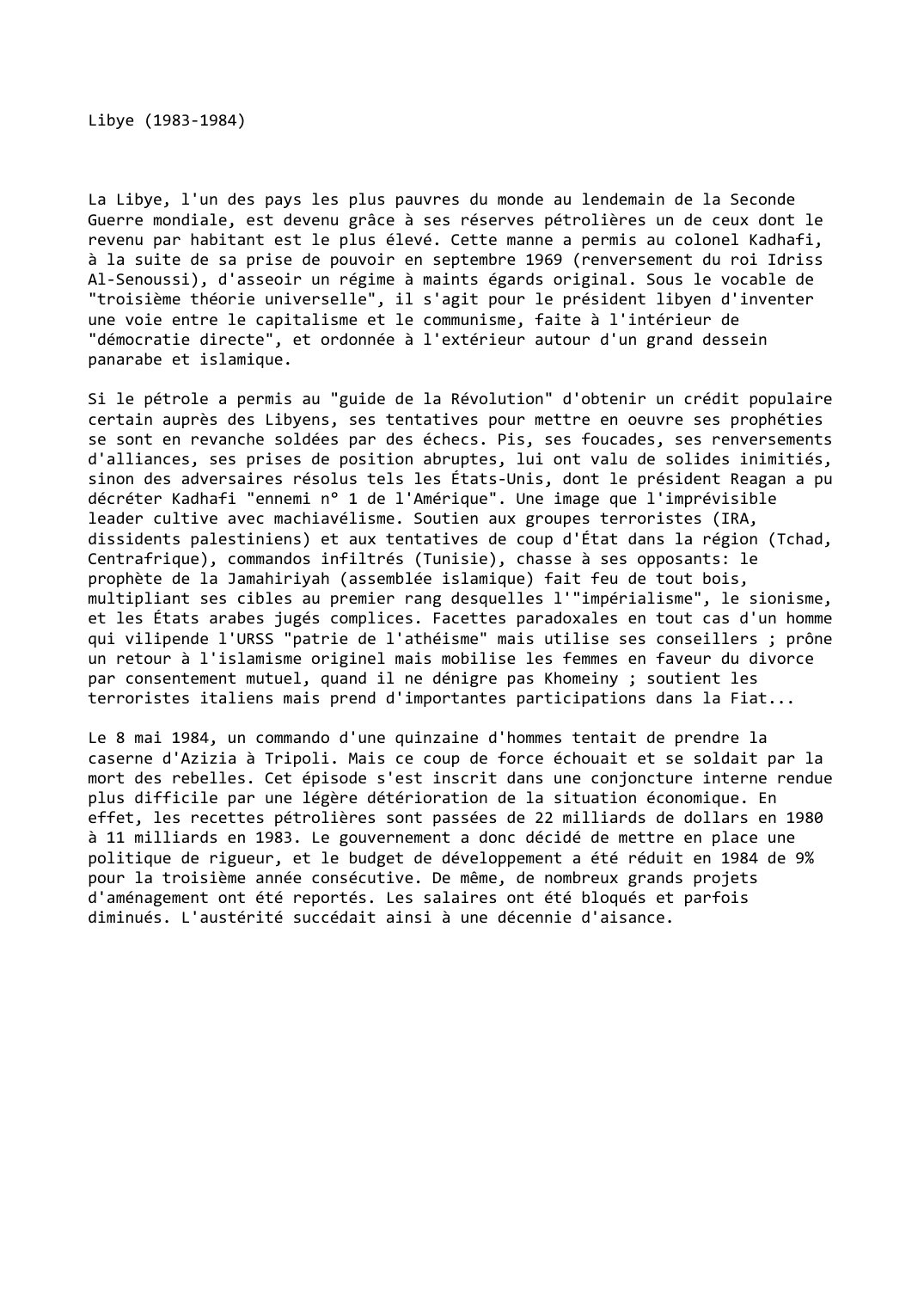 Prévisualisation du document Libye (1983-1984)