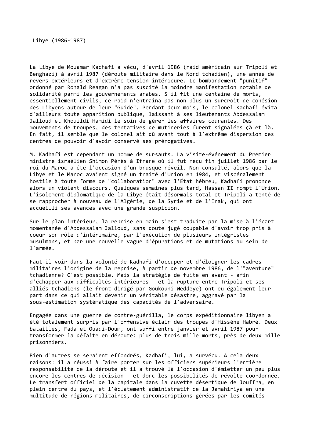 Prévisualisation du document Libye (1986-1987)