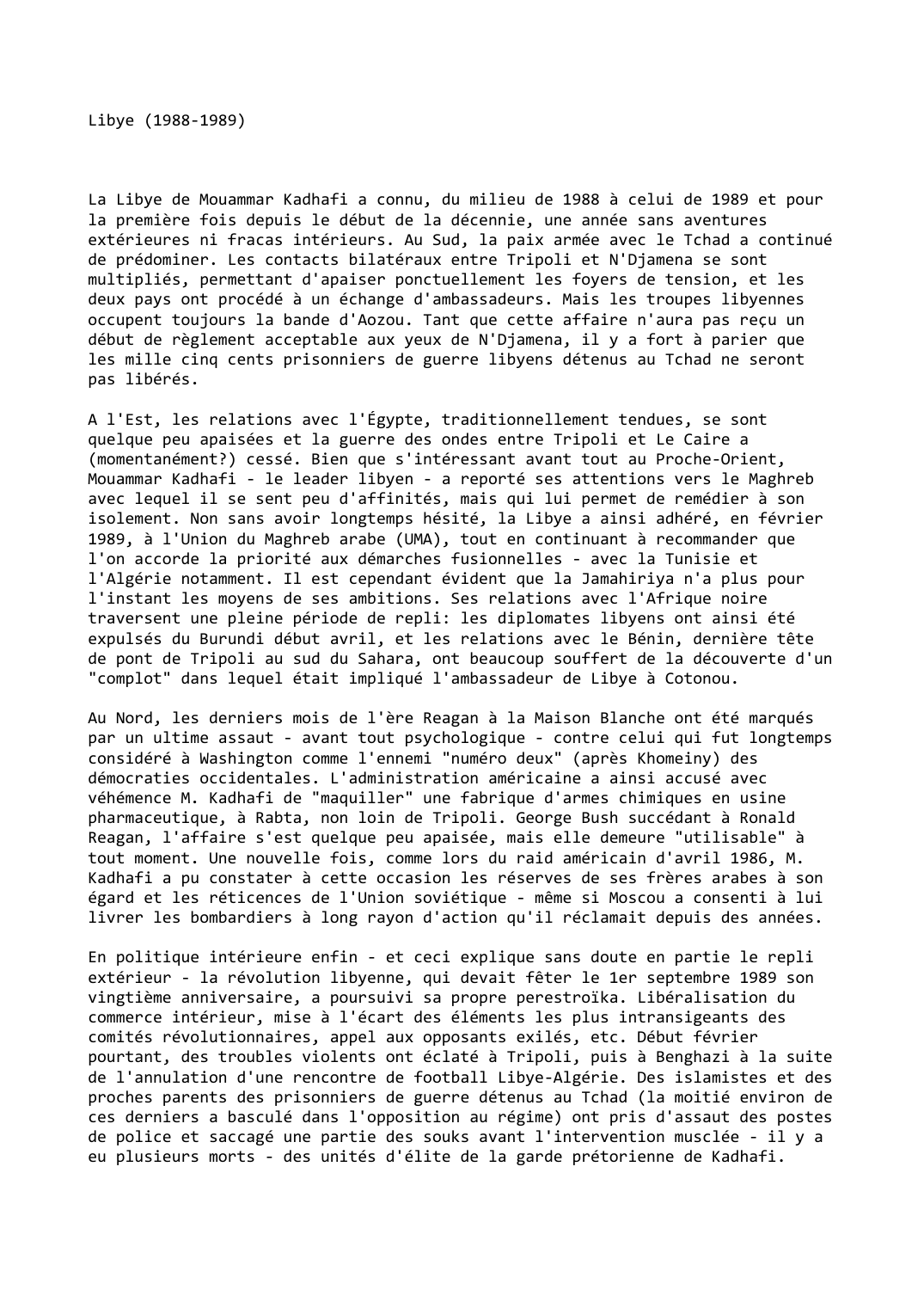 Prévisualisation du document Libye (1988-1989)