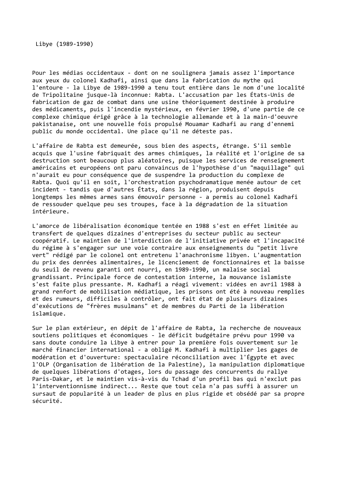 Prévisualisation du document Libye (1989-1990)