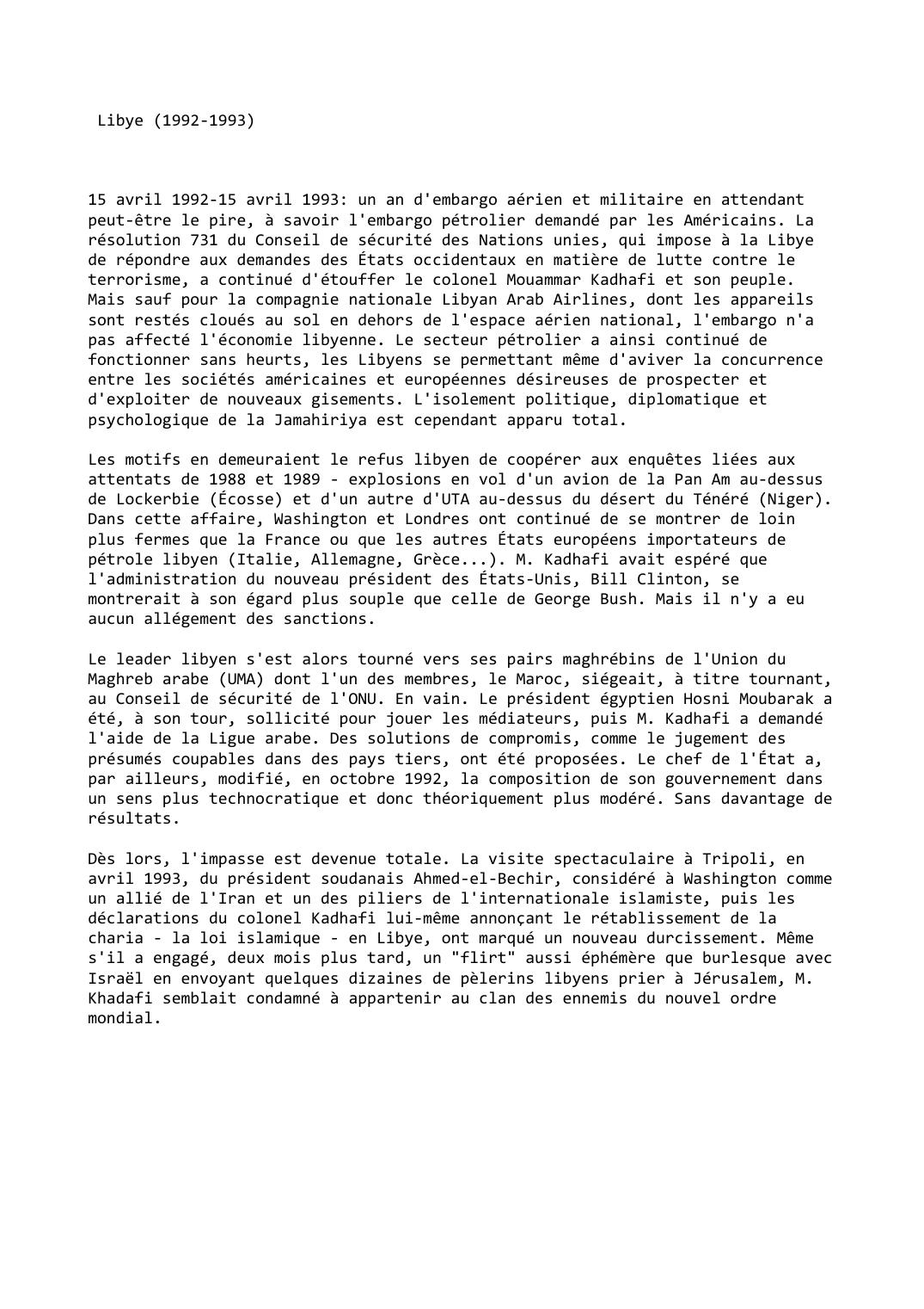 Prévisualisation du document Libye (1992-1993)