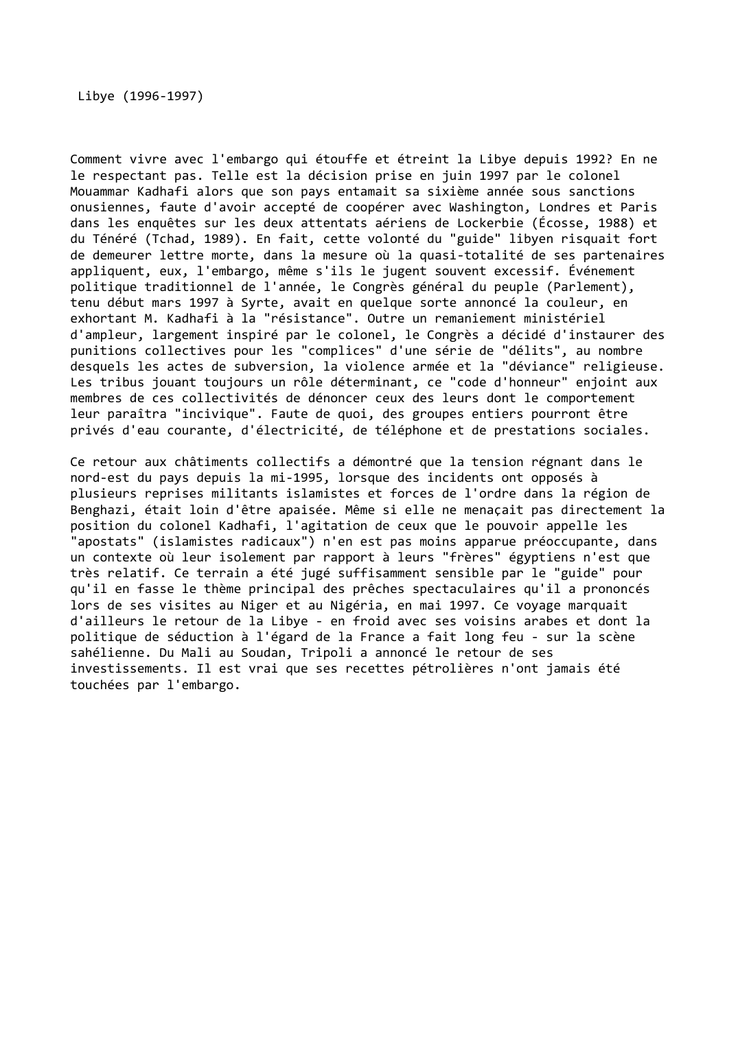 Prévisualisation du document Libye (1996-1997)