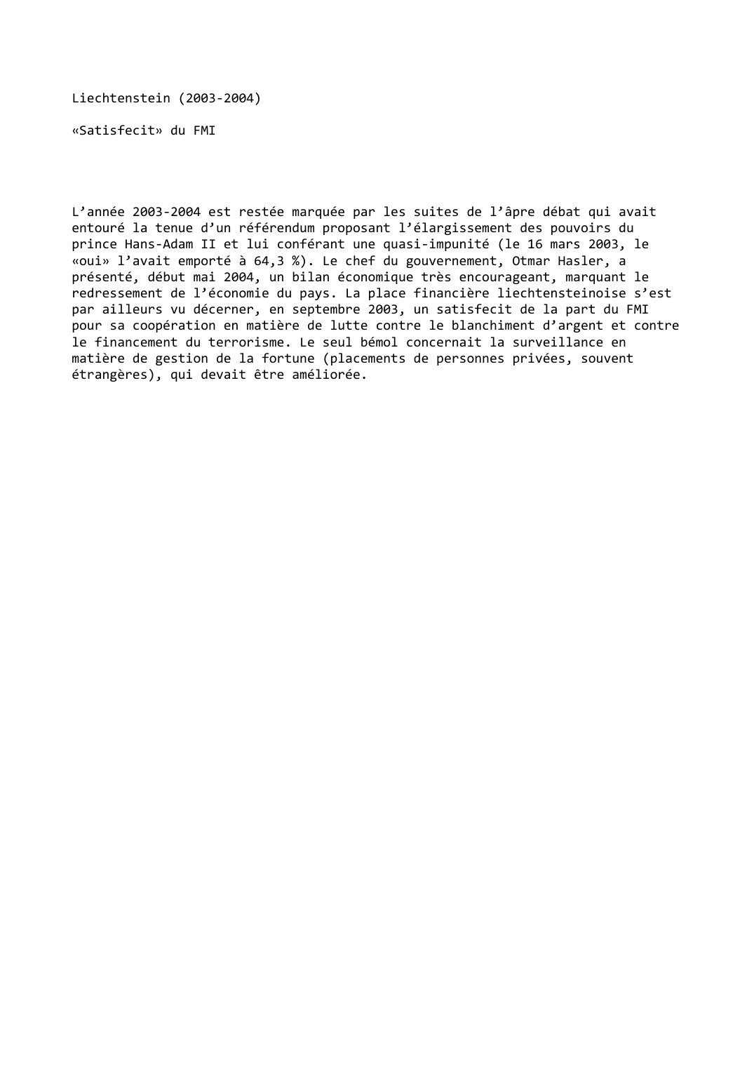 Prévisualisation du document Liechtenstein (2003-2004)
