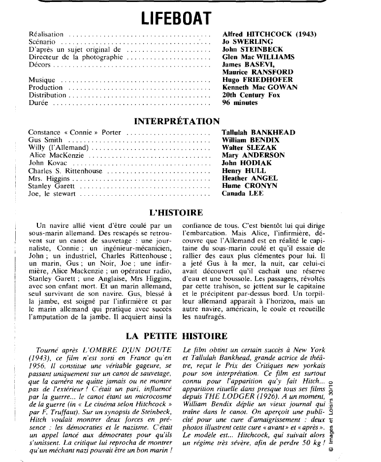 Prévisualisation du document LIFEBOAT