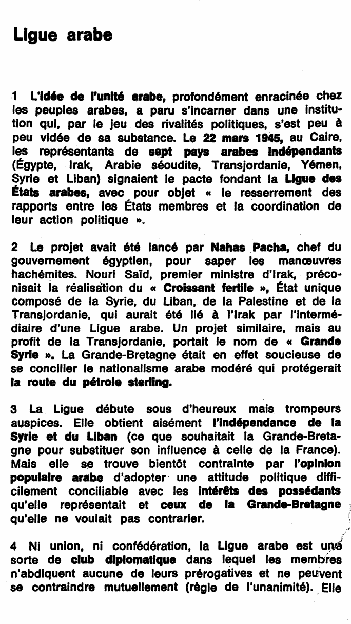 Prévisualisation du document Ligue arabe