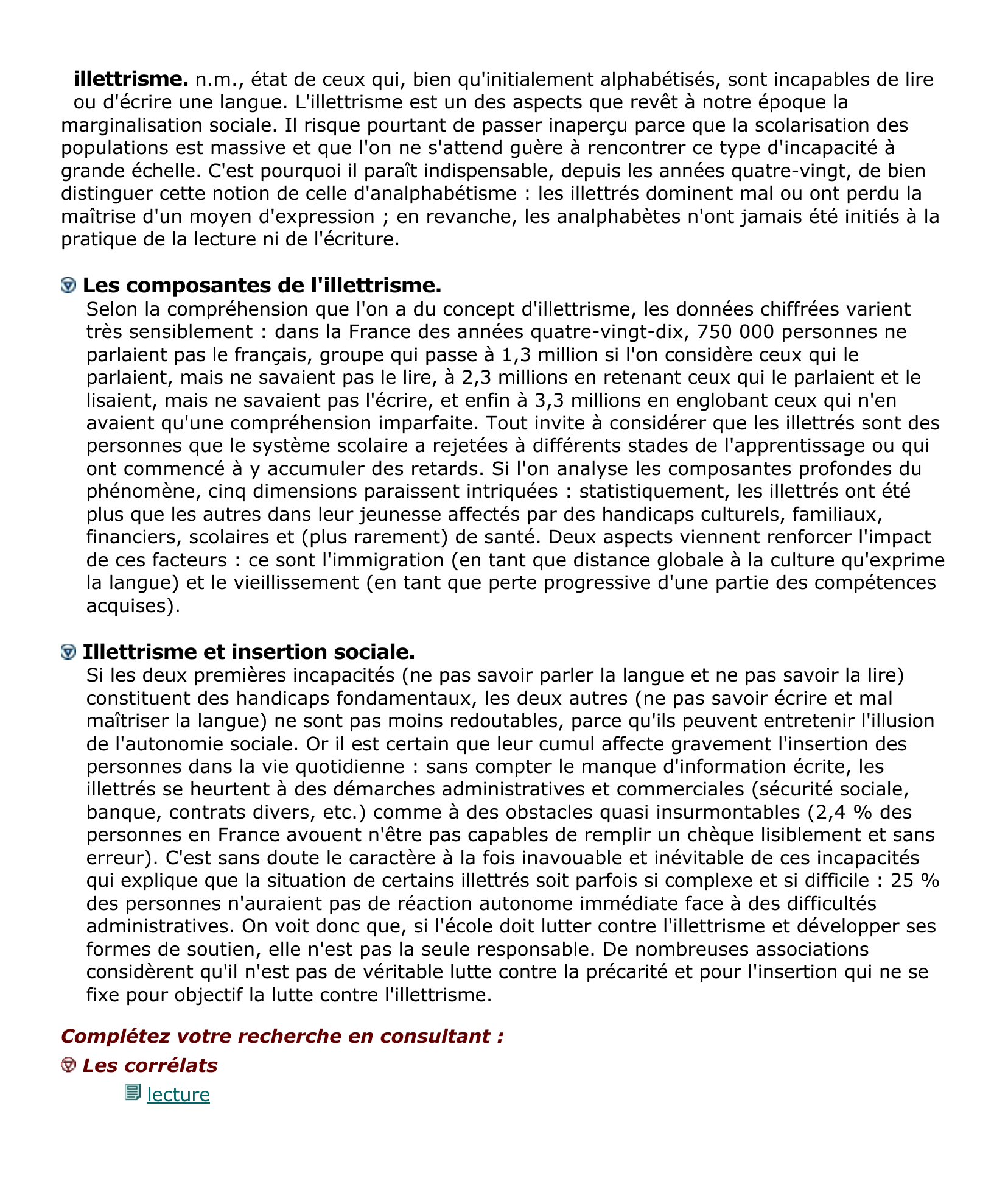 Prévisualisation du document L'illettrisme en France