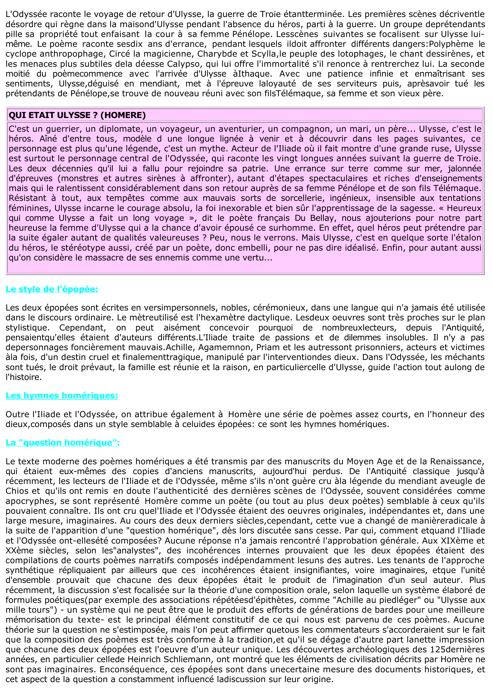 Prévisualisation du document L'Illiade d'HOMERE (Résumé & Analyse)