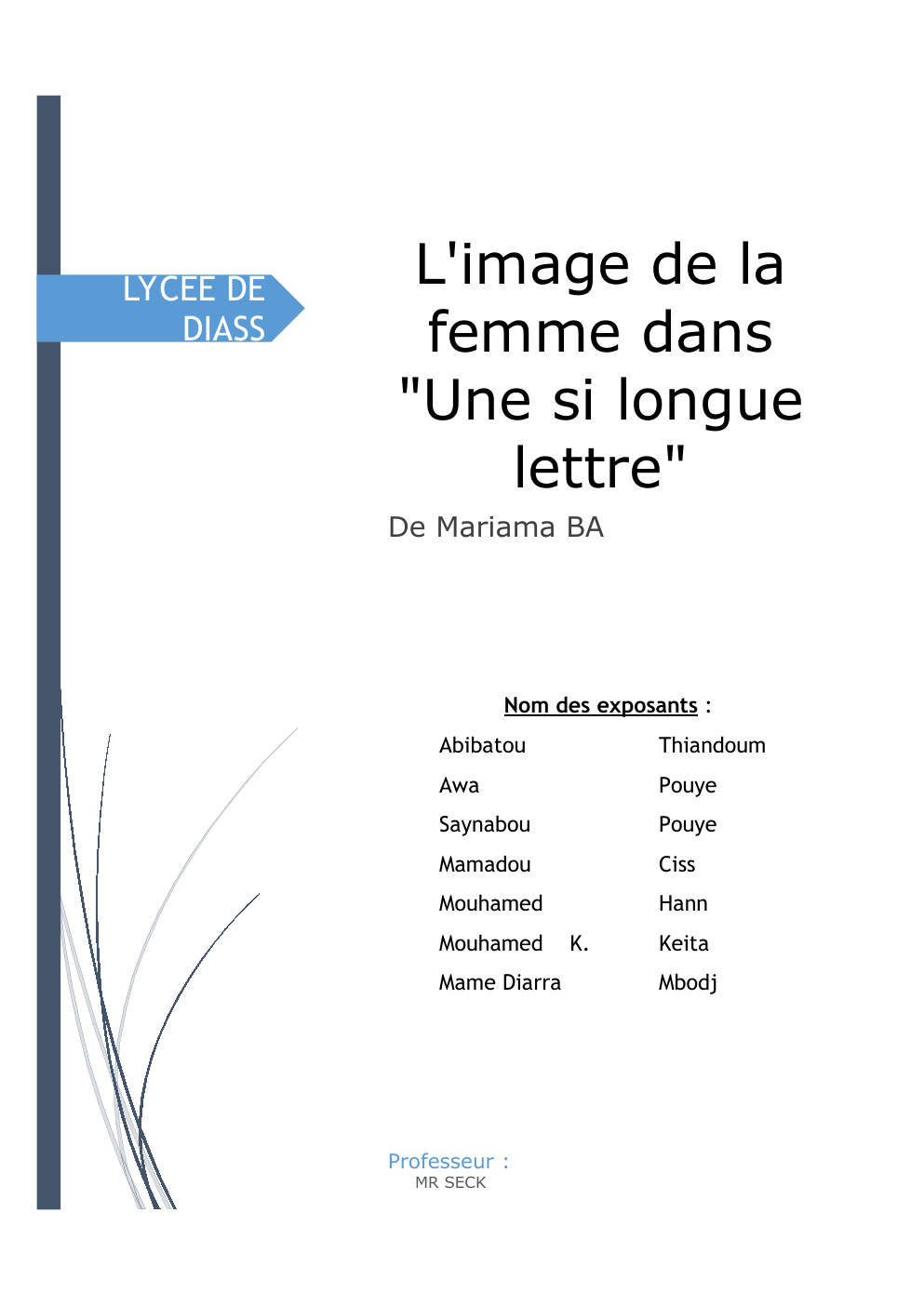 Prévisualisation du document l'image de la femme dans une si longue lettre