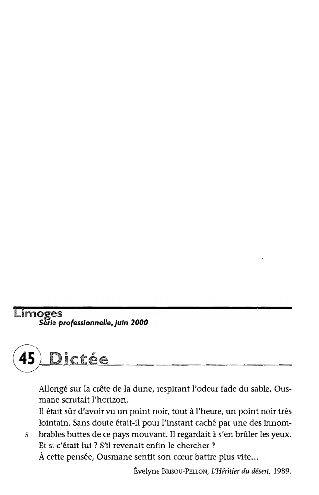 Prévisualisation du document Limoges - Série professionnelle, juin 2000