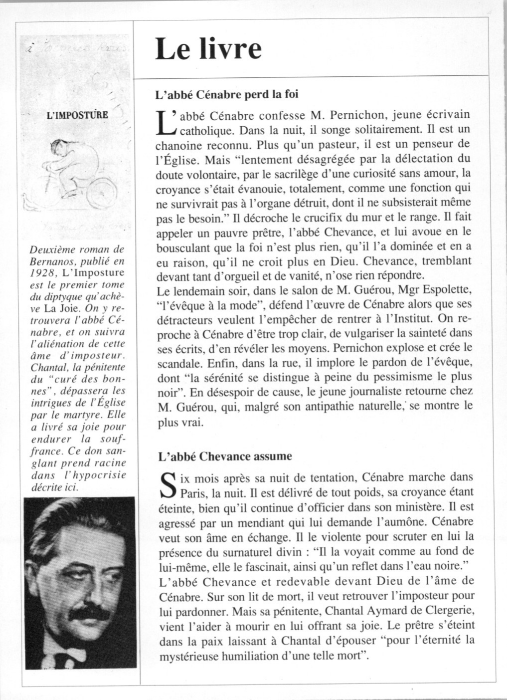 Prévisualisation du document L'Imposture de Georges BERNANOS