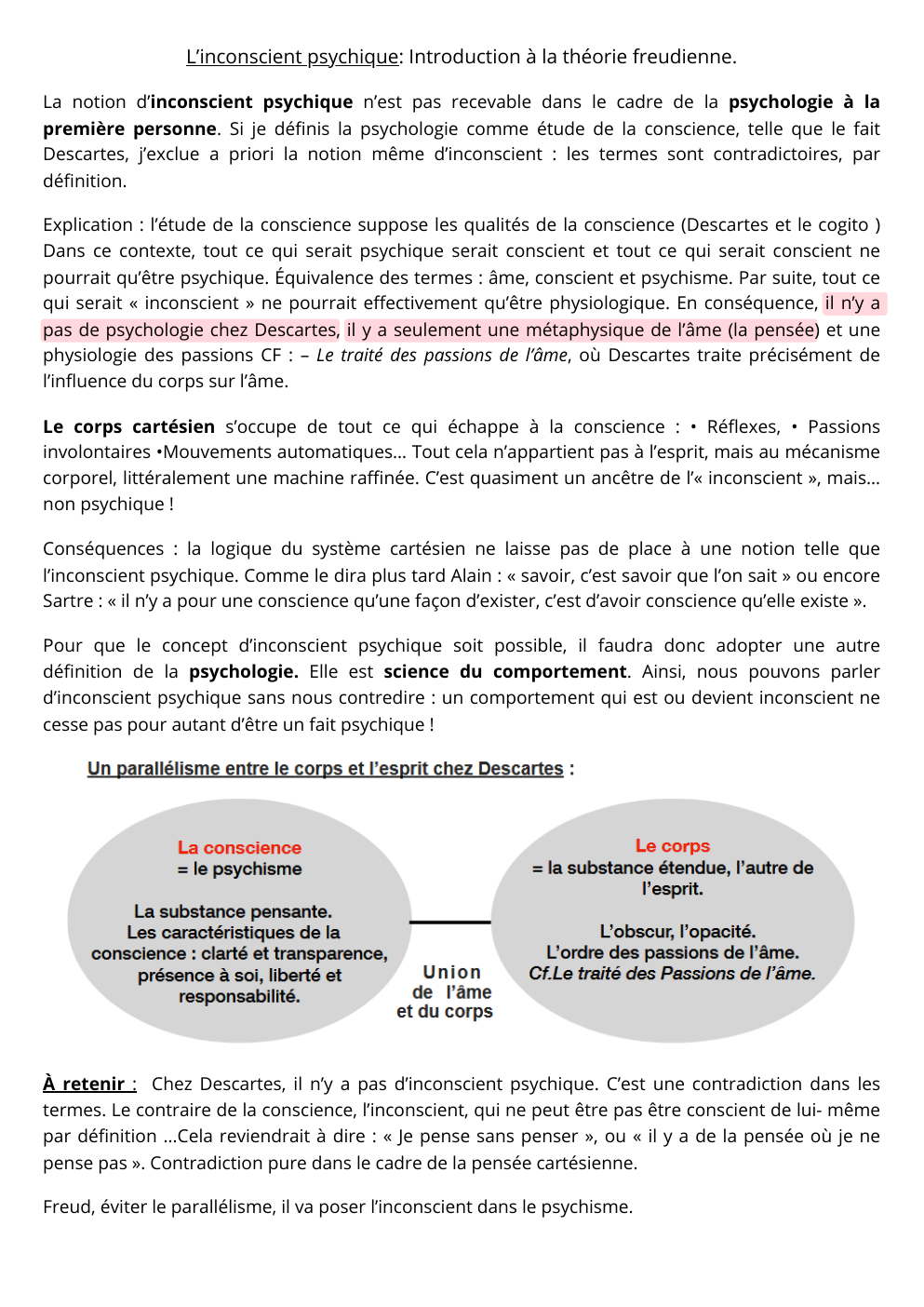 Prévisualisation du document L'inconscient, niveau terminal