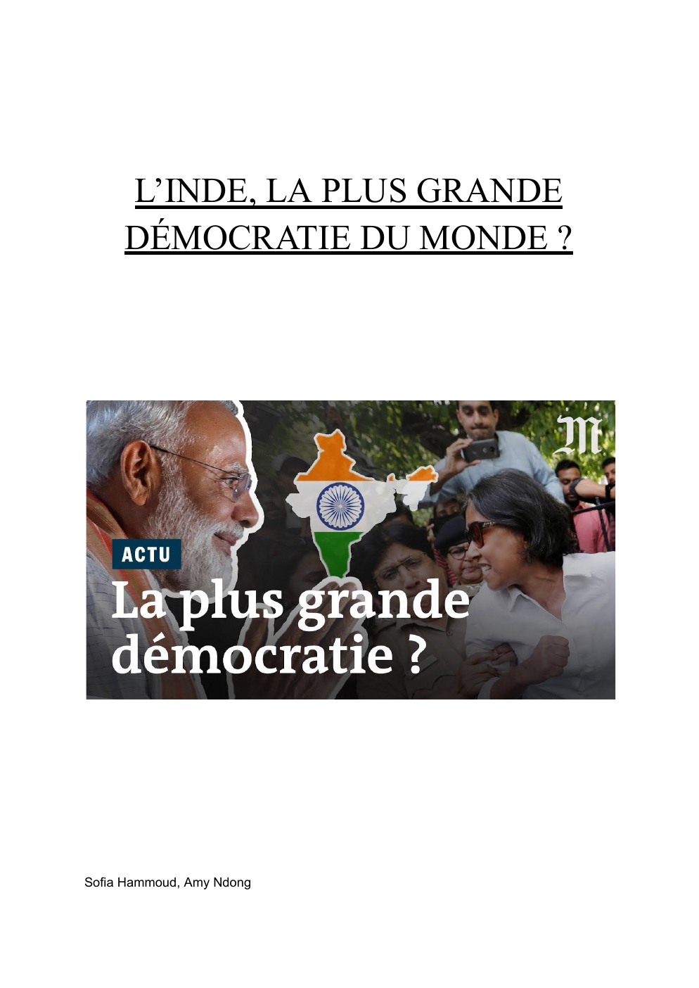 Prévisualisation du document L'Inde : la plus grande démocratie du monde ?