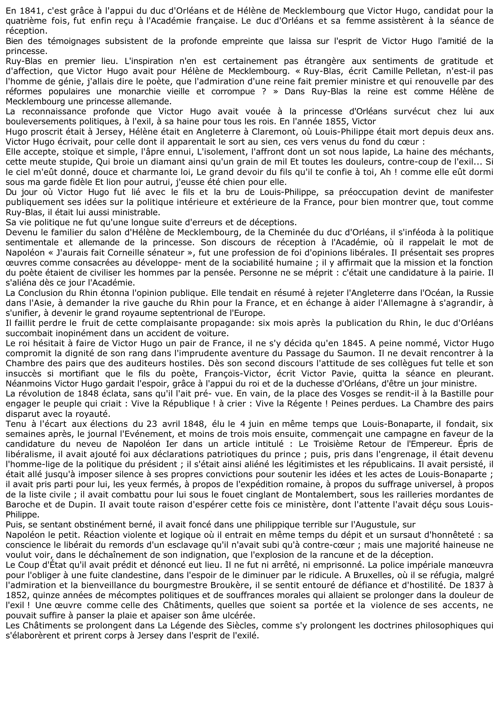 Prévisualisation du document L'INFLUENCE DE L'EXIL SUR L'OEUVRE DE VICTOR HUGO