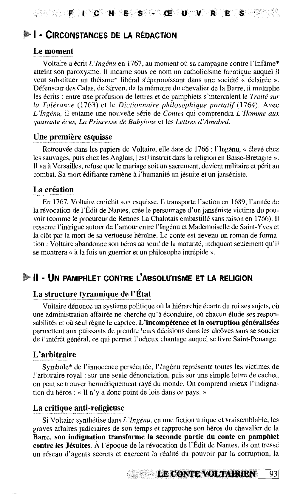 Prévisualisation du document L'Ingénu (1767) - Voltaire: analyse et commentaire