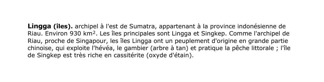Prévisualisation du document Lingga (îles).