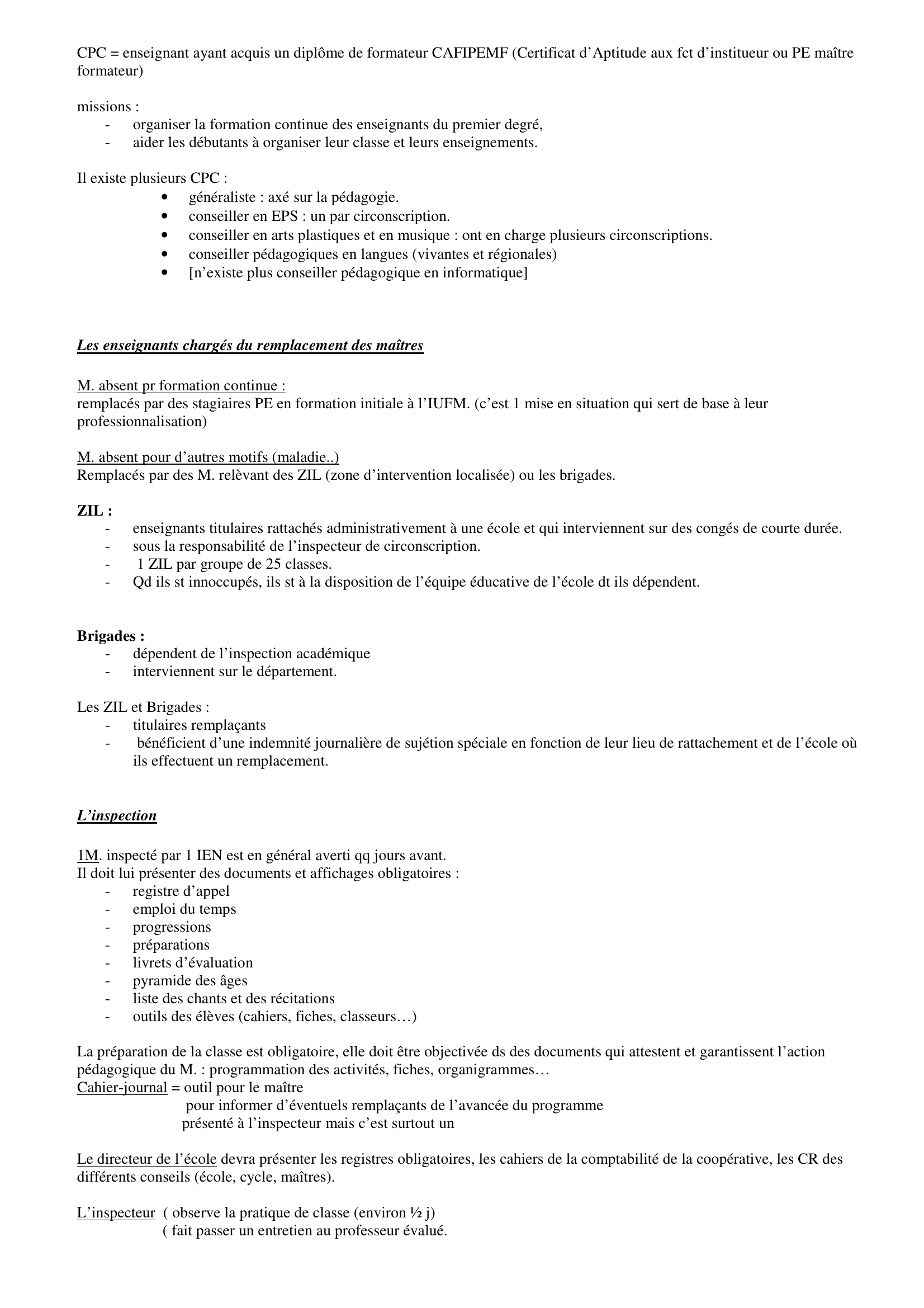 Prévisualisation du document L'INSPECTION

Fiche synthèse construite par Sylvain
sylvain.