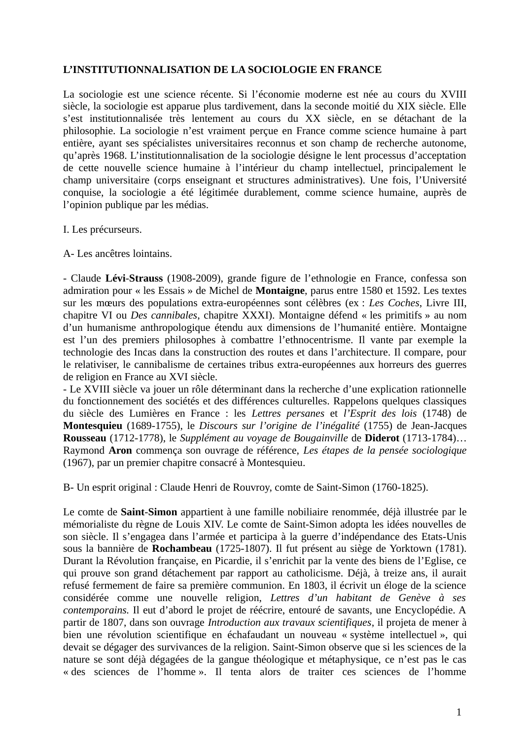 Prévisualisation du document L’INSTITUTIONNALISATION DE LA SOCIOLOGIE EN FRANCE