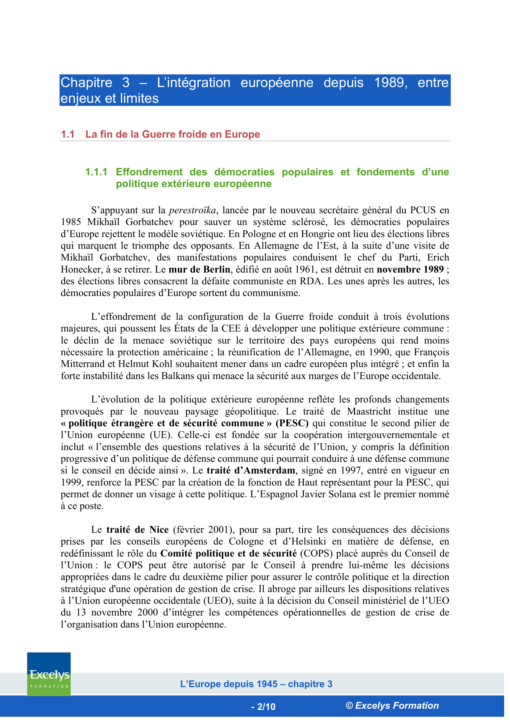 Prévisualisation du document L'intégration européenne depuis 1989, entre enjeux et limites