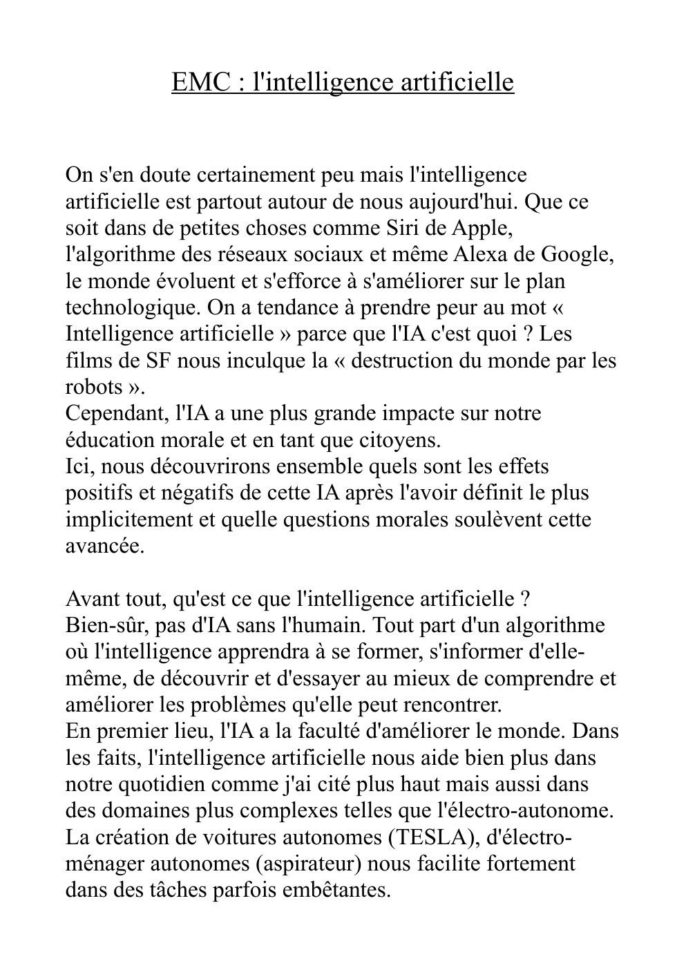 Prévisualisation du document L'intelligence artificielle a t elle un effet positif sur l'humanité ?