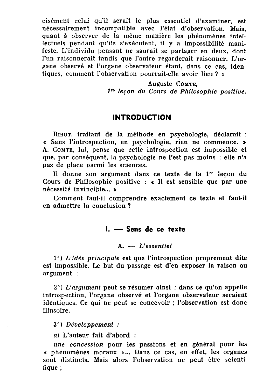 Prévisualisation du document L'INTROSPECTION selon A. CoMTE