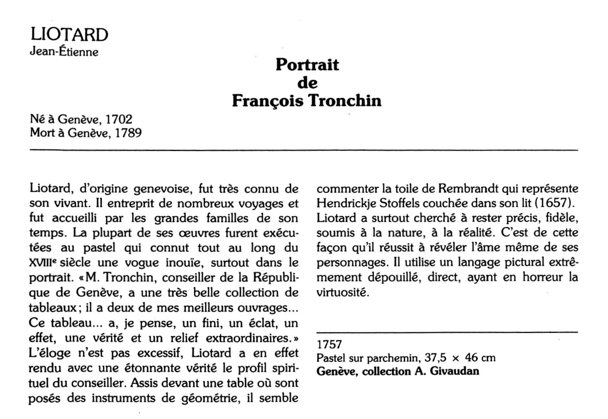 Prévisualisation du document LIOTARD Jean-Étienne : Portrait de François Tronchin