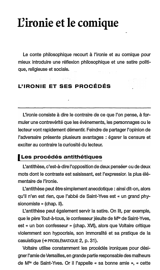 Prévisualisation du document L'ironie et le comique - Commentaire de L'Ingénu de Voltaire
