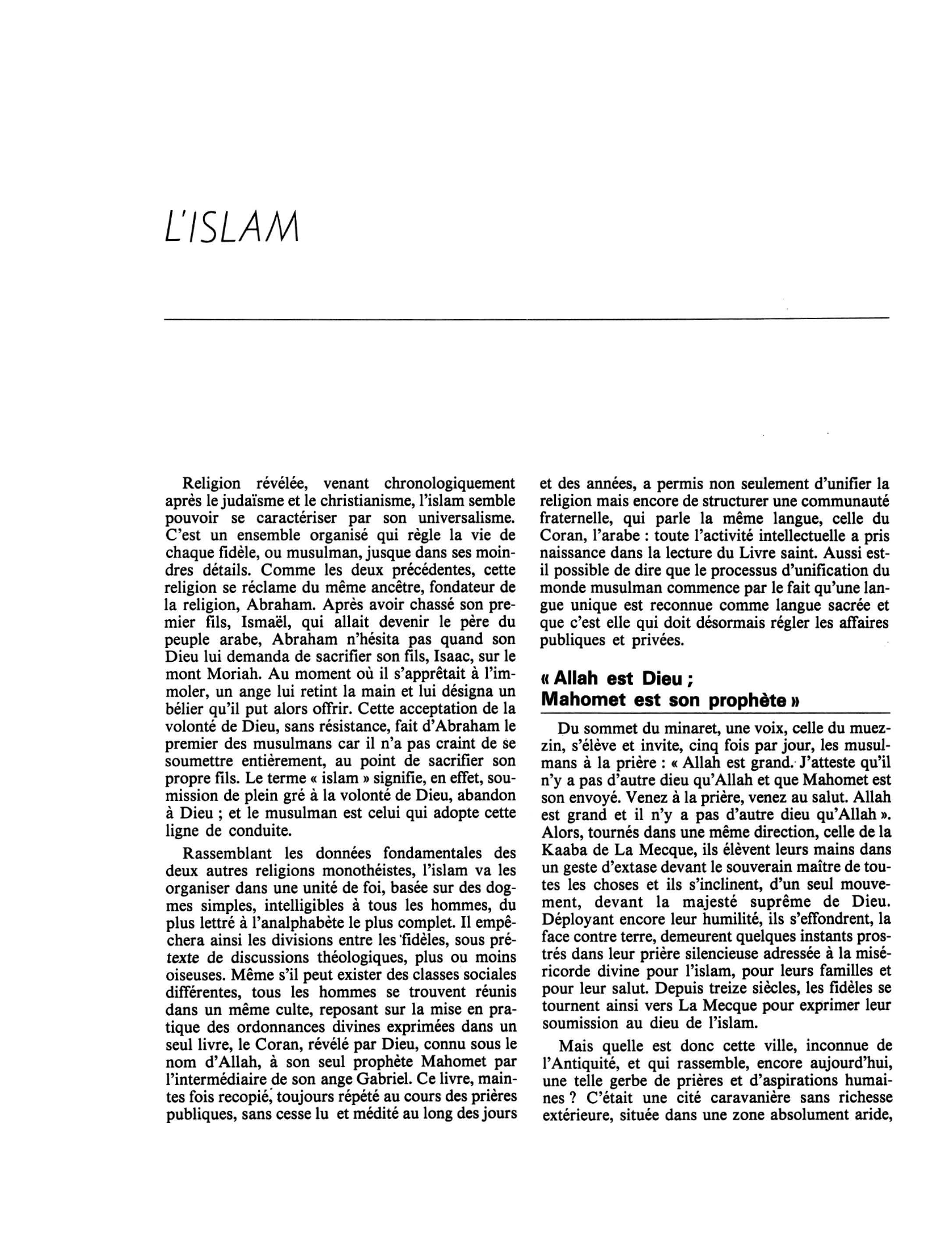 Prévisualisation du document L'ISLAM