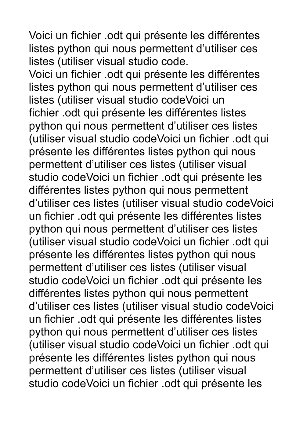 Prévisualisation du document Listes Python