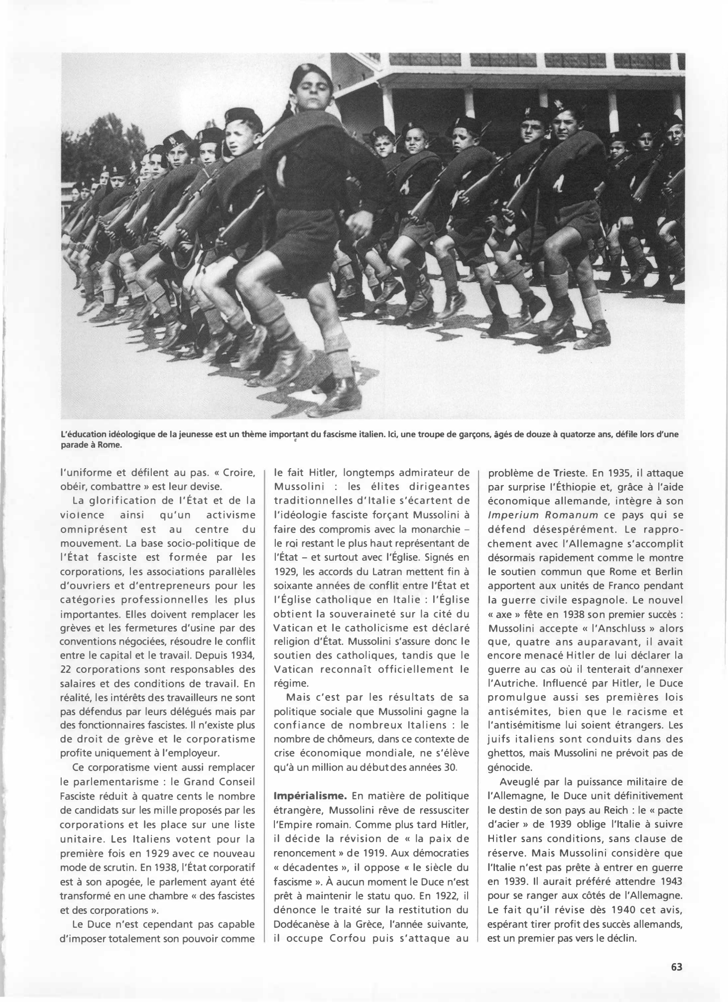 Prévisualisation du document L'Italie de Benito Mussolini sert de modèle pour l'extrême droite dans l'Europe d'après-guerre