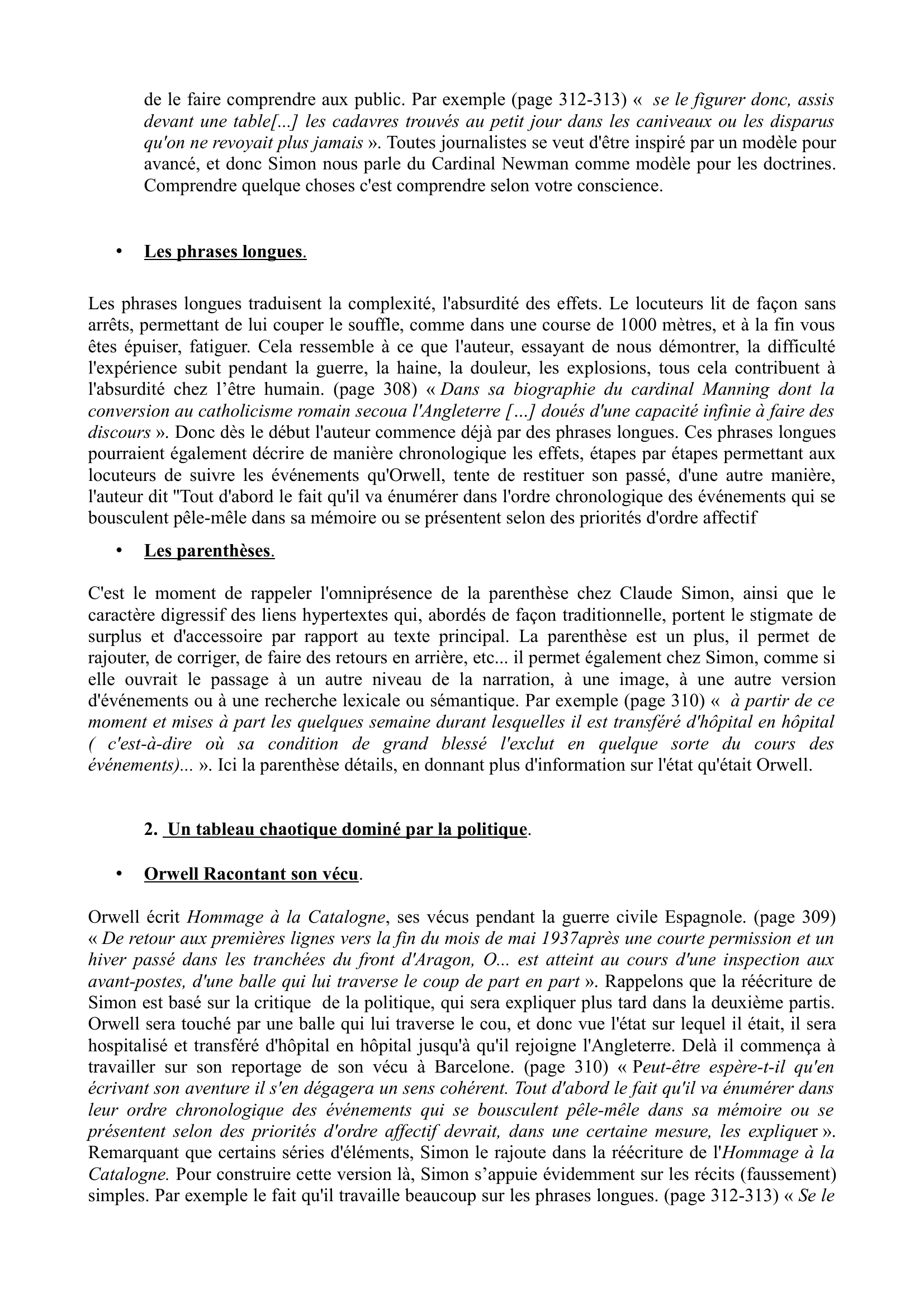 Prévisualisation du document Littérature 20ème siècle. Claude Simon, Les Géorgiques. (p. 308-318)