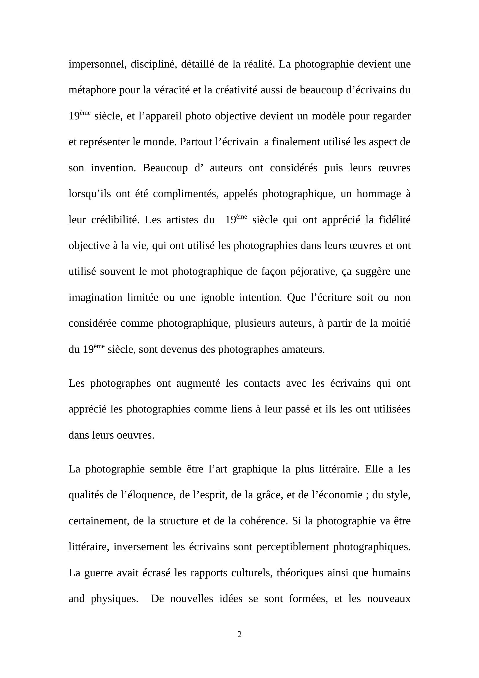 Prévisualisation du document littérature et photographie