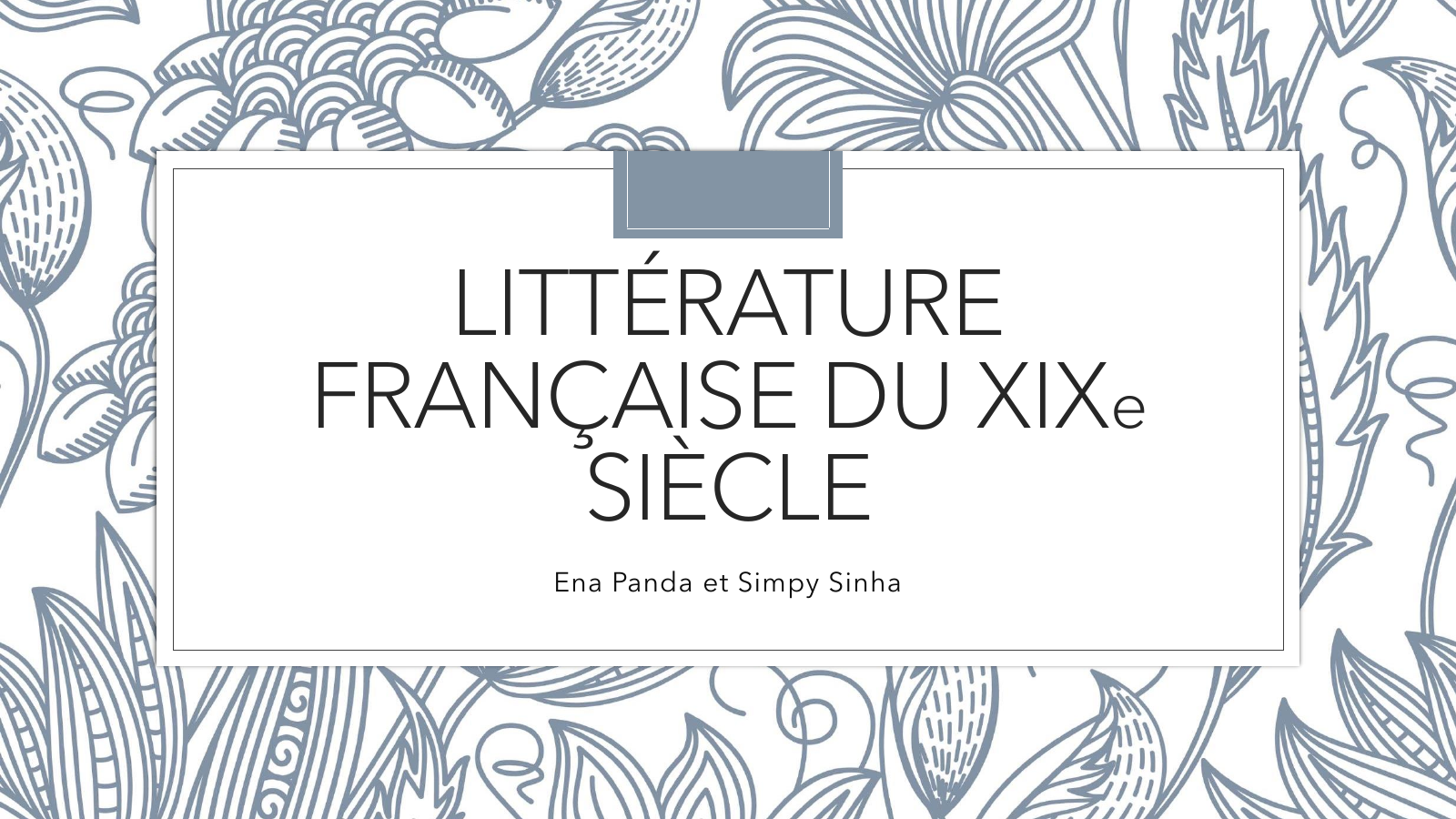 Prévisualisation du document LITTÉRATURE FRANÇAISE DU XIXe SIÈCLE