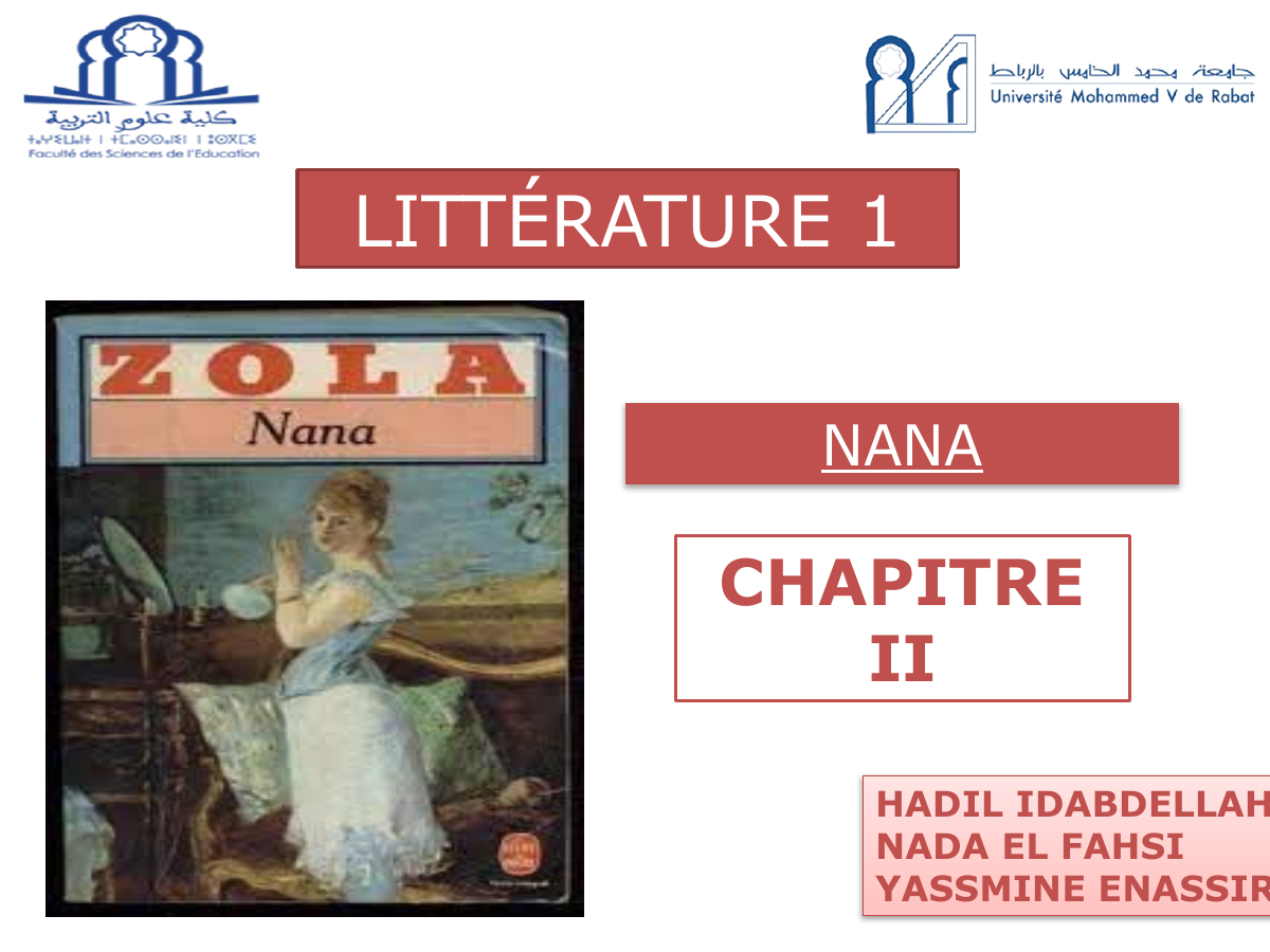 Prévisualisation du document LITTÉRATURE: NANA  CHAPITRE II ZOLA