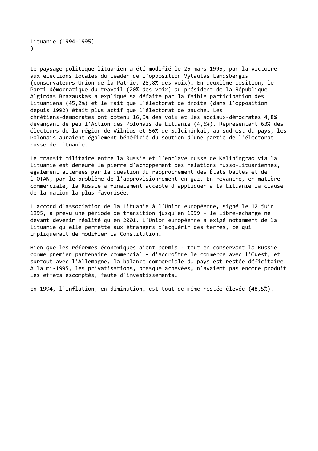 Prévisualisation du document Lituanie (1994-1995)