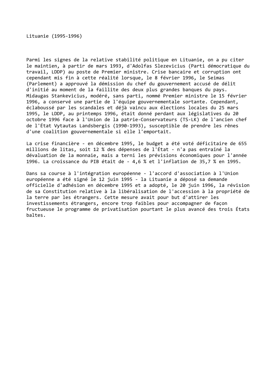 Prévisualisation du document Lituanie (1995-1996)