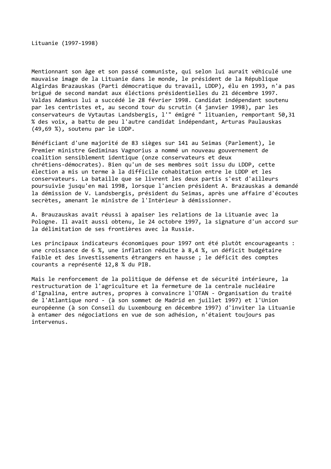 Prévisualisation du document Lituanie (1997-1998)